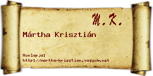 Mártha Krisztián névjegykártya